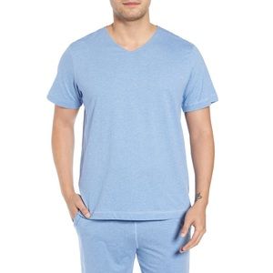 Daniel Buchler Peruvian Pima Cotton Heather Sleep Shirt, Size M - Blue